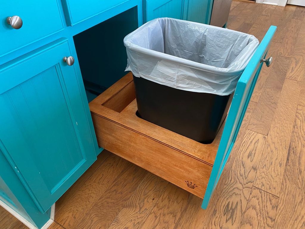 single trash can drawer kitchen