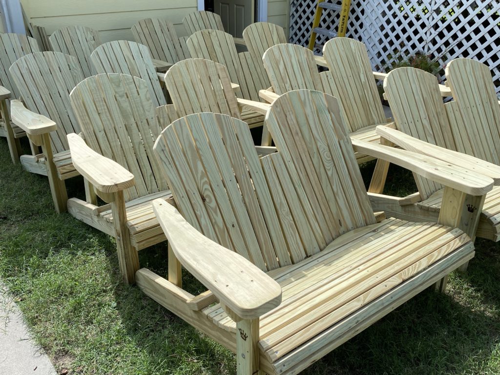 eight double adirondack chairs outdoor furniture
