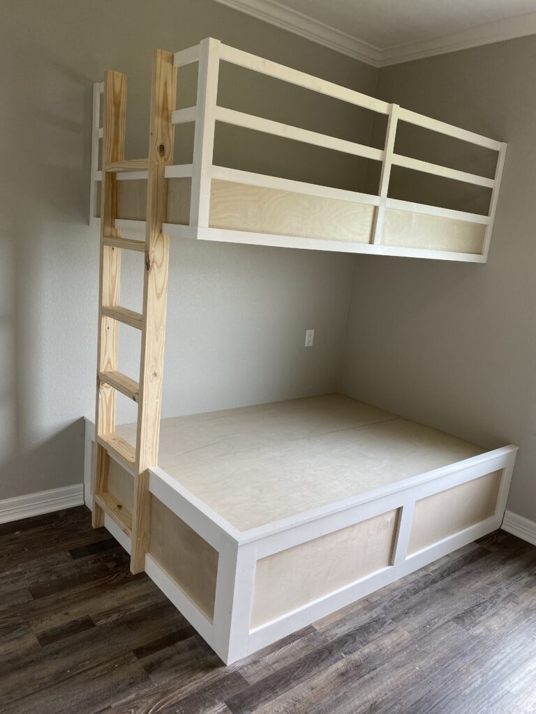 built in bunk bed twin over full