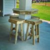 Piling table with 4 barstools