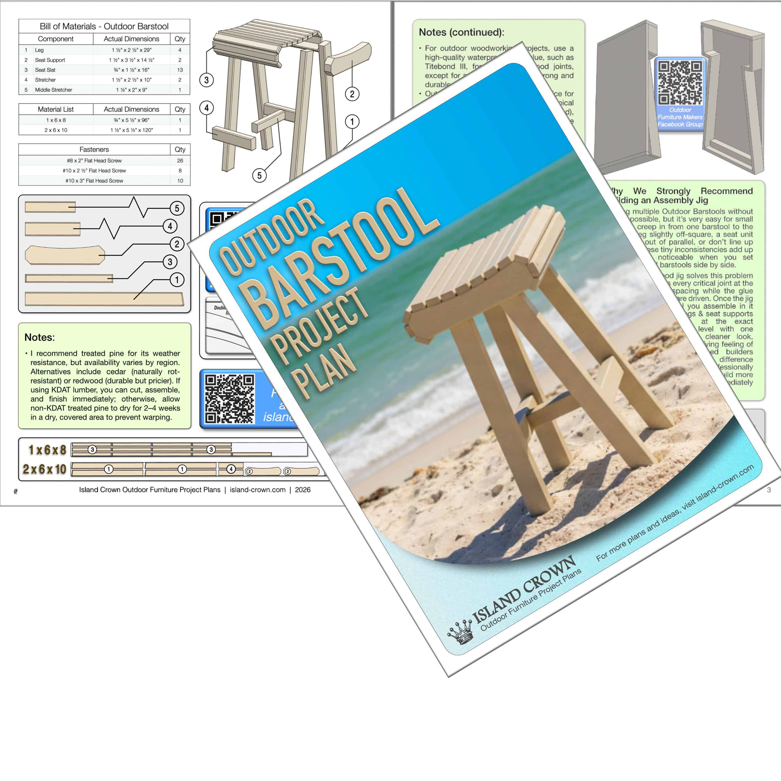 Outdoor Barstool Project Plan - Digital Download - Image 2