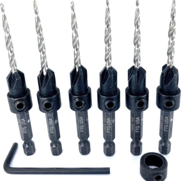 countersink drill bit set 6 pc