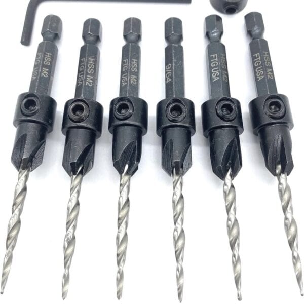 countersink drill bit set 6 pc