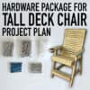 Hardware Package For One (1) Tall Deck Chair - Free Shipping