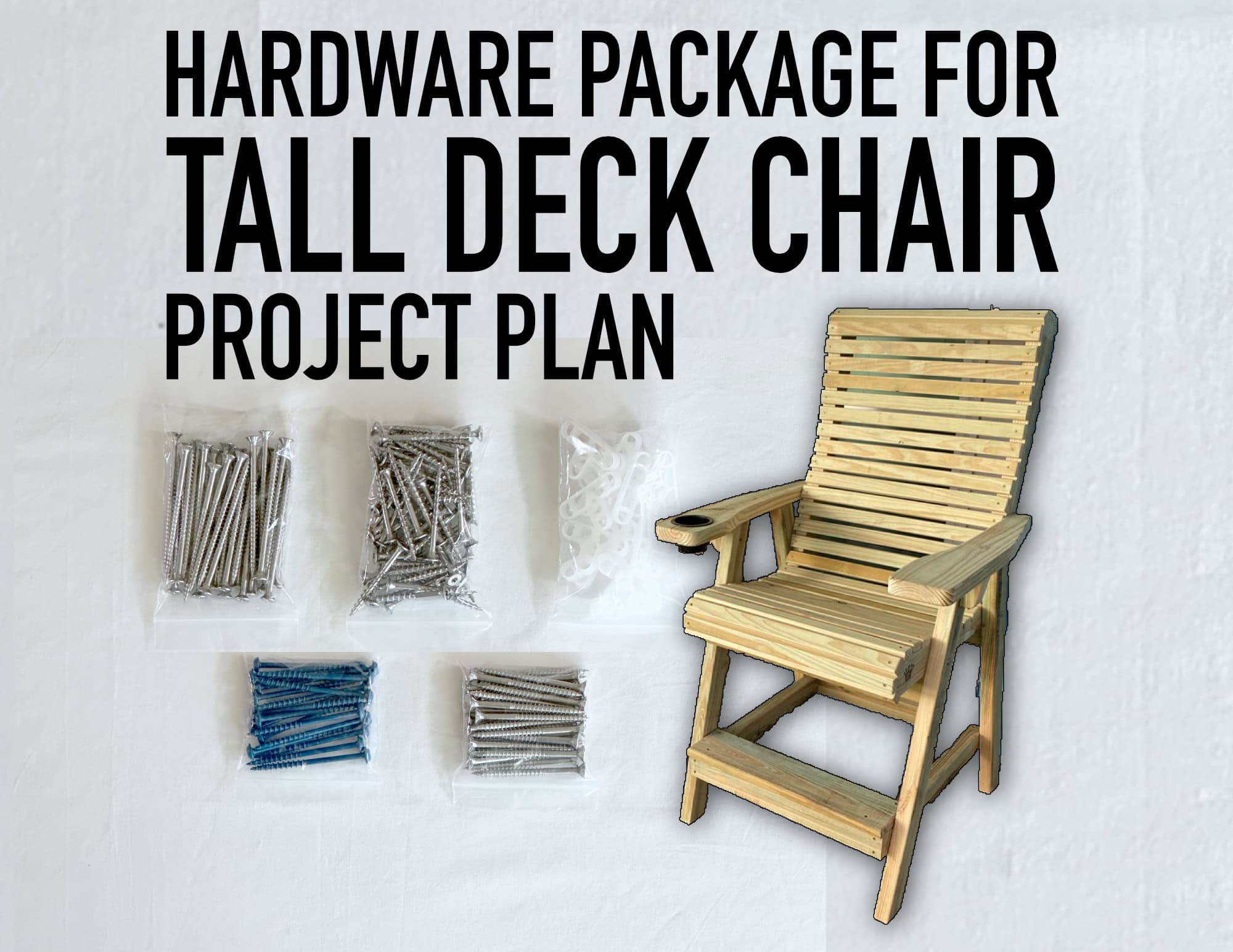 Hardware Package For One (1) Tall Deck Chair - Free Shipping