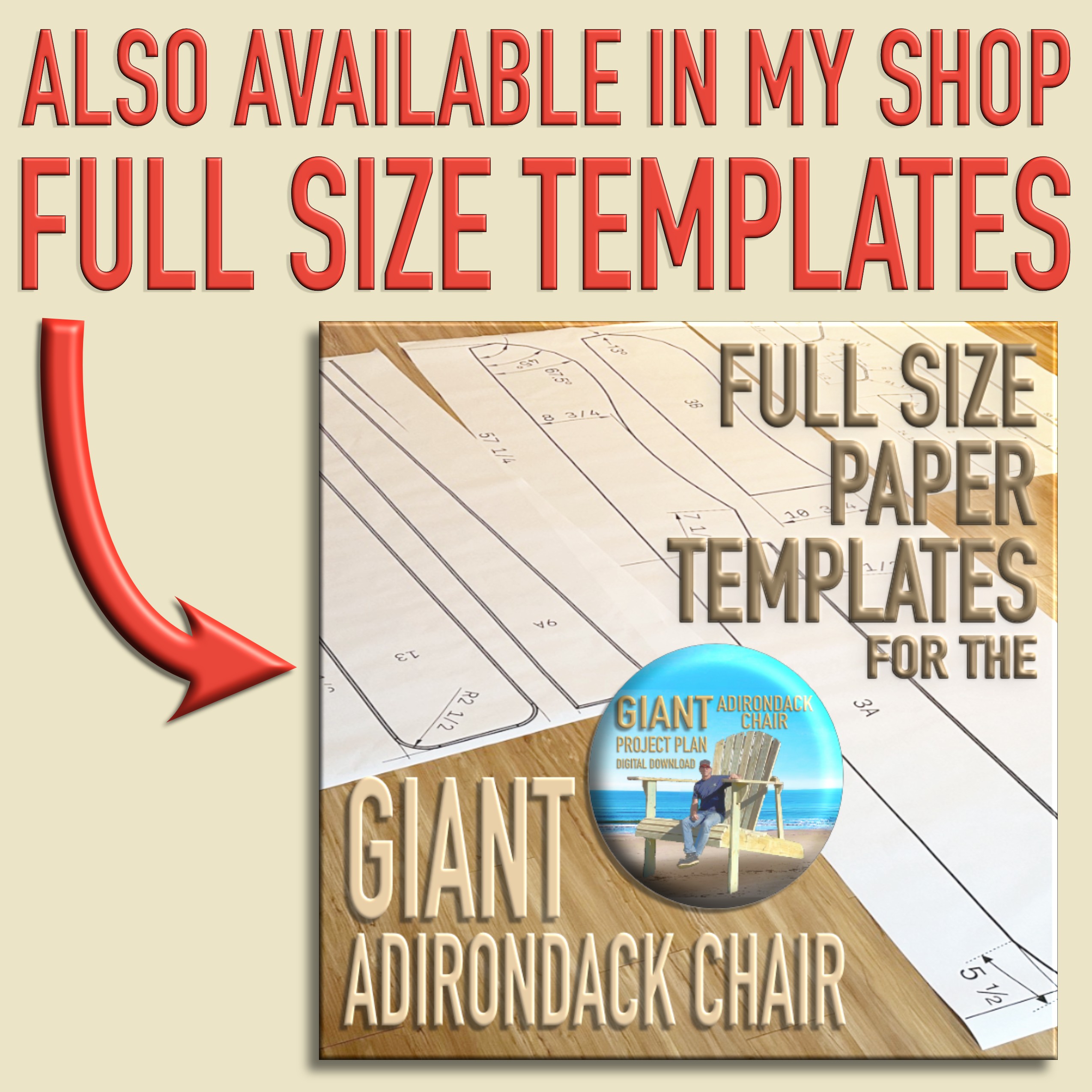 Pumpkin Back GIANT Adirondack Chair Project Plan - For A Limited Time - Image 4