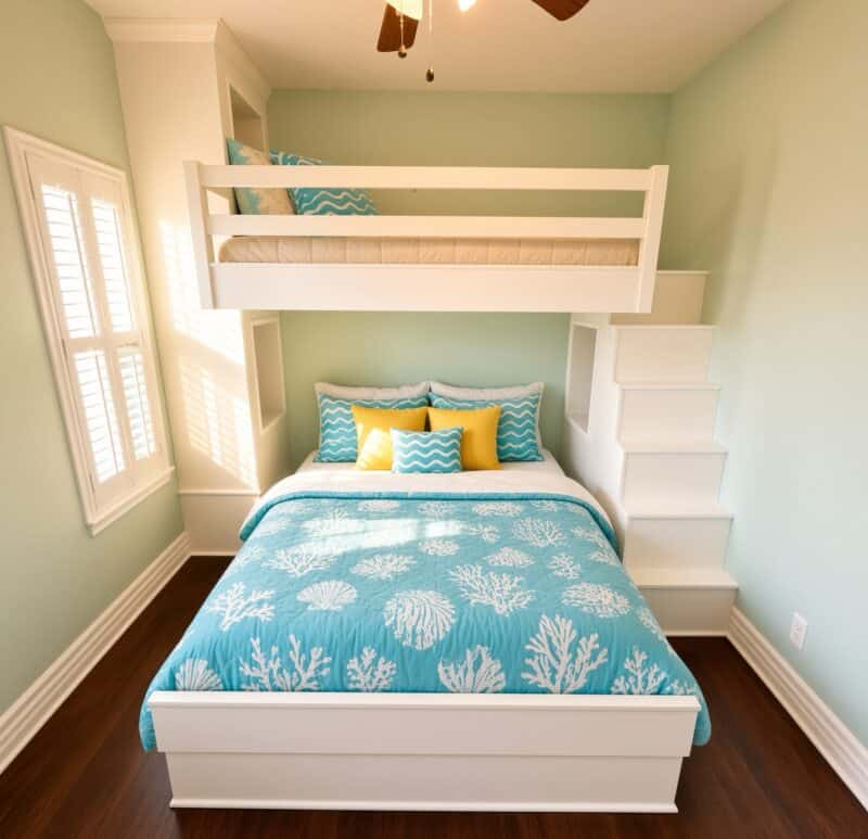 twin over queen beach bunk beds